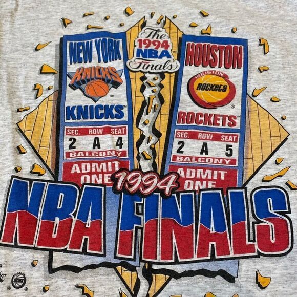 Vintage 1994 NBA Knicks Rockets Championship T-Shirt - Picture 3 of 9